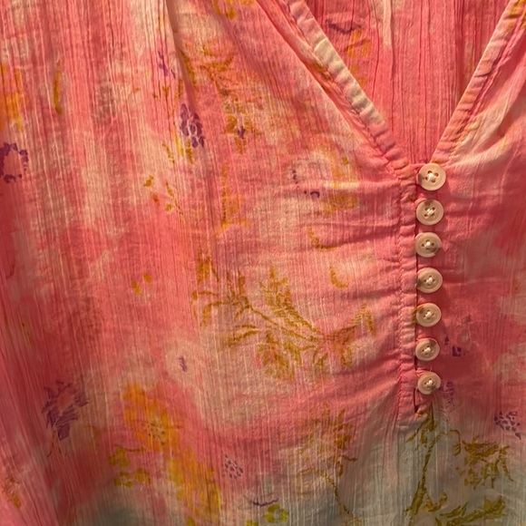 Anthropologie Pilcro Top sz S pink and teal tie dye - Picture 5 of 10